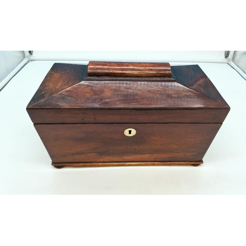 6 - Mahogany Tea Caddy. 18cm High, 31cm x 16cm.