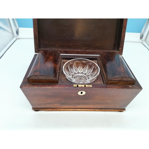 6 - Mahogany Tea Caddy. 18cm High, 31cm x 16cm.