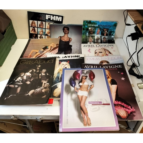 605 - Collection of Magazines and Calendars to include FHM, Nuts, Loaded Magazines and Girls Aloud, Avril ... 