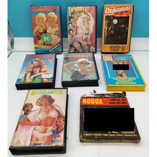 608 - VHS Adult Videos plus 8mm Adult Coloured Reel.