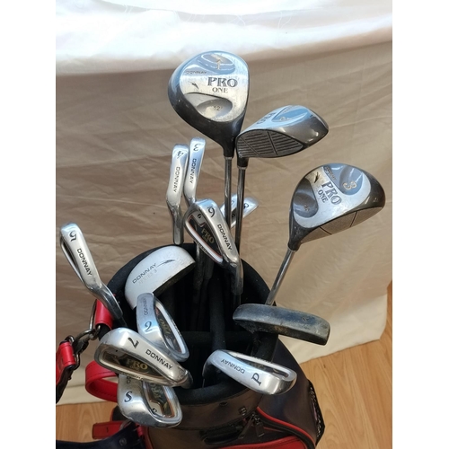 610 - Donnay International Golf Bag plus Full Set of Right Handed Pro One Golf Clubs.