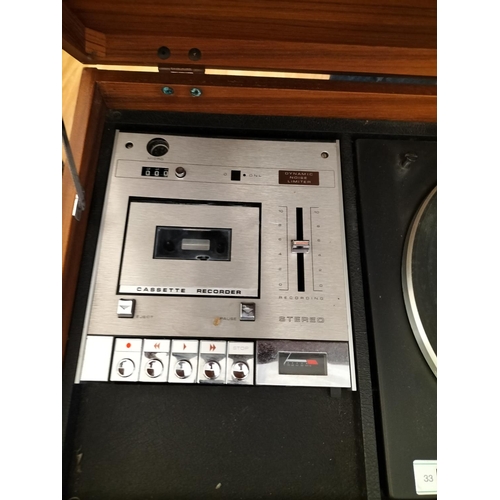 613 - Dynatron Music Centre with Goldrink Turntable. Turntable W/O but Cassette Deck requires Attention.