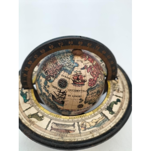 40A - Desk Globe. 13cm High, 14cm Diameter.