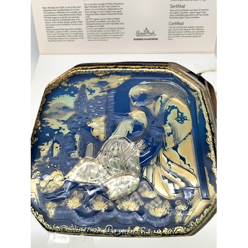 41 - Boxed Bjorn Wiinblad for Rosenthal Limited Edition Large 34cm Moulded Glass Plaque 'The Prodigal Son... 