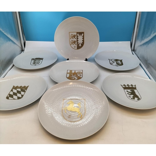 724 - 7 x  Rosenthal Studio Line Exclusive Porcelain Heraldic Collectors 28cm Plates.