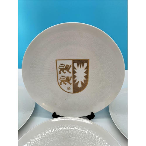 724 - 7 x  Rosenthal Studio Line Exclusive Porcelain Heraldic Collectors 28cm Plates.