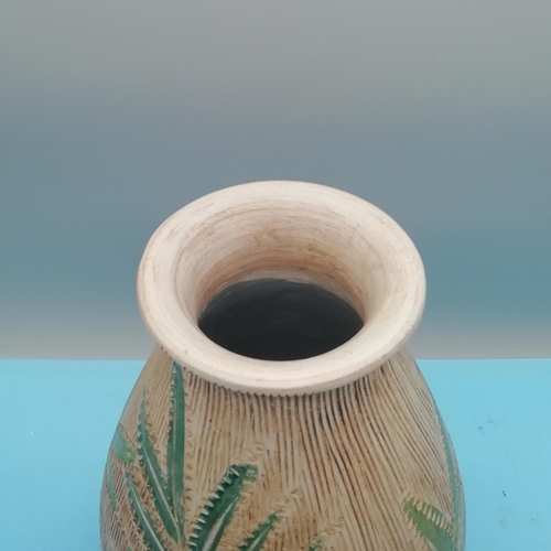 12 - Parlane Hand Made Fern Leaf Textured 30cm Art Vase.