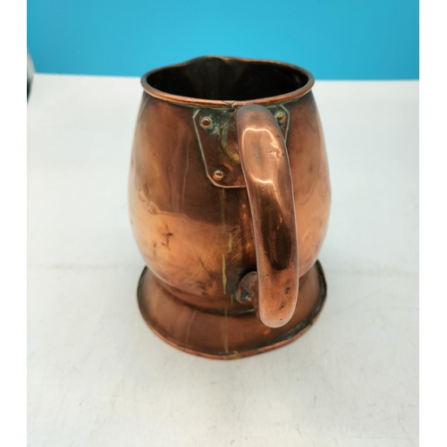 722 - Heavy Gauge 19cm Copper Jug.