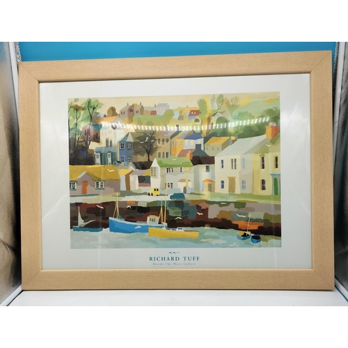 723 - Framed and Glazed Richard Tuff Print 'Beside the Wave Gallery' 79cm x 59cm.