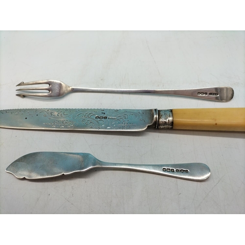 94 - Hallmarked Silver Cutlery Items (3). Overall weight 120 Grams.