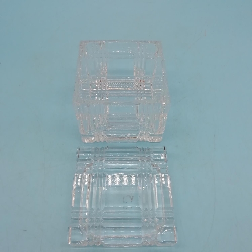 32 - Cut Glass Crystal Trinket Box possibly Waterford.