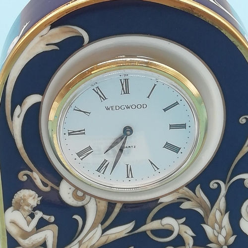 50A - Wedgwood China 8cm Mantle Clock in the 'Cornucopia' Design.