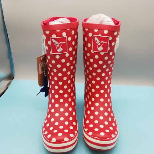 70A - Boxed Brand New Evercreatures 'Ditsy Dot' Short Wellies. UK size 4 EU 37.