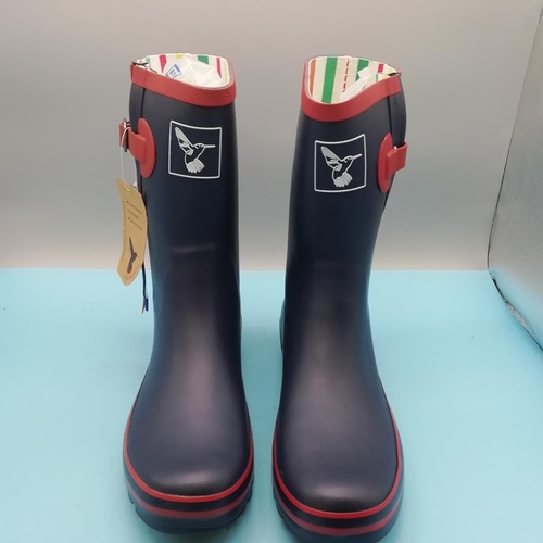 75A - Boxed Brand New Evercreatures 'Raspnavy' Short Wellies. UK size 8 EU 41.