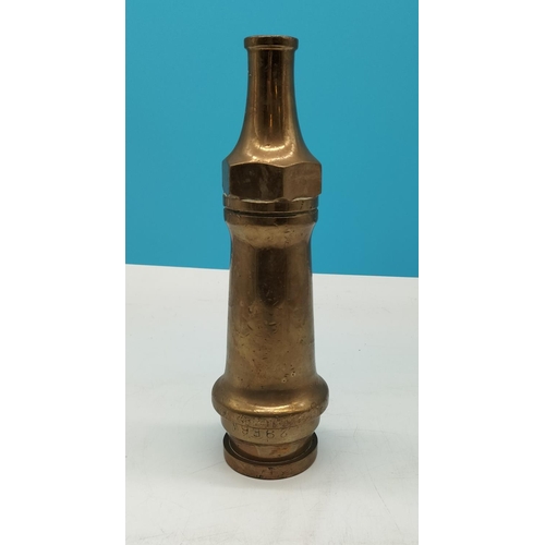 785 - 1939-1942 Bronze/Brass Fire Hose Attachment. 30cm Long.