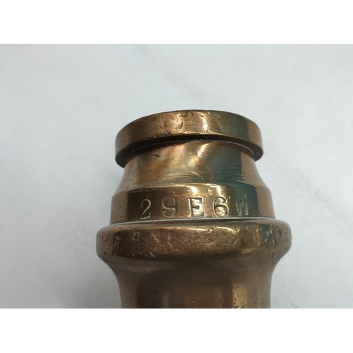 785 - 1939-1942 Bronze/Brass Fire Hose Attachment. 30cm Long.