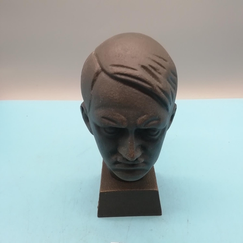 791 - Cast Iron 18cm Bust of Adolf Hitler.