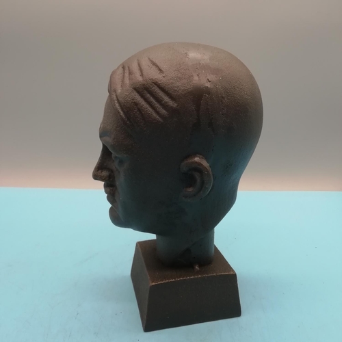 791 - Cast Iron 18cm Bust of Adolf Hitler.