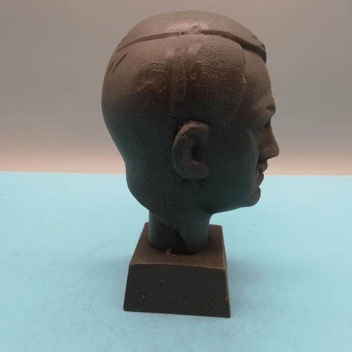 791 - Cast Iron 18cm Bust of Adolf Hitler.