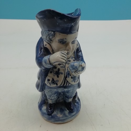 2 - 18th/19th Century Blue and White 14cm Delftware Toby Jug.