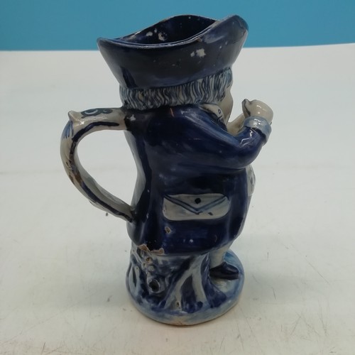 2 - 18th/19th Century Blue and White 14cm Delftware Toby Jug.