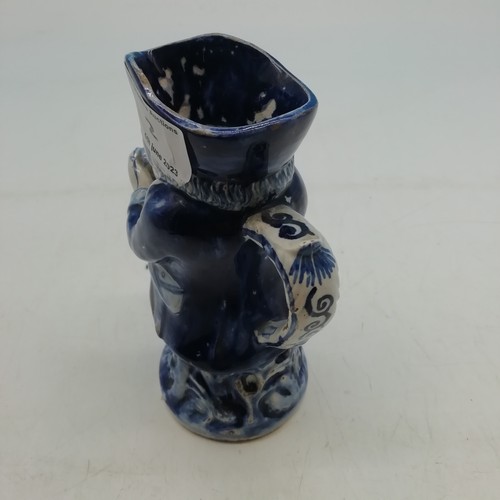 2 - 18th/19th Century Blue and White 14cm Delftware Toby Jug.