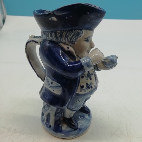 2 - 18th/19th Century Blue and White 14cm Delftware Toby Jug.