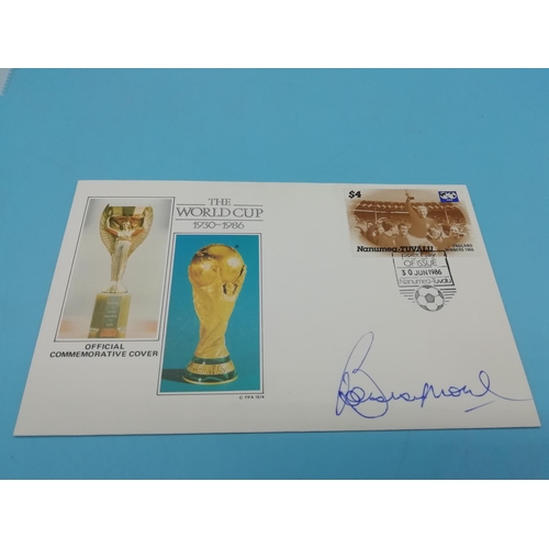 64 - Signed World Cup 1930-1986 First Day Cover Tuvalu 'England' signed by Bobby Moore.