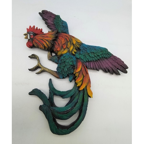 1 - Fraser Arts/Bossons Fighting Cockerel Wall Plaque. 44cm x 46cm.