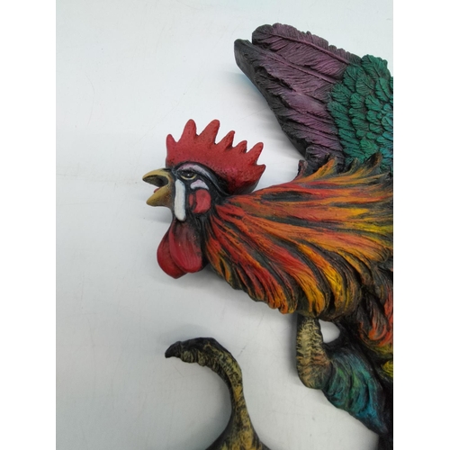 1 - Fraser Arts/Bossons Fighting Cockerel Wall Plaque. 44cm x 46cm.