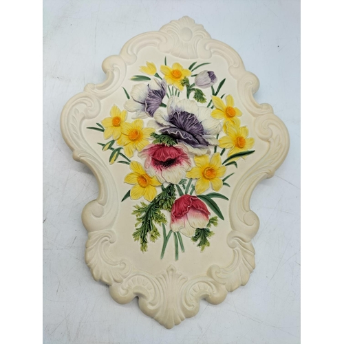 14 - Boxed Bossons Re-Issue 1994-1996 Rococo Anemones Plaque. 25cm x 18cm.