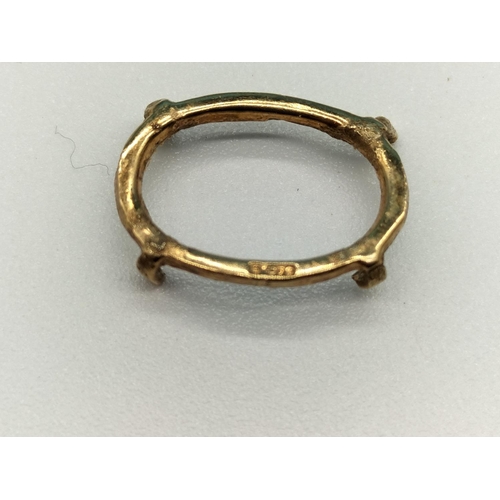 18 - 9ct Gold Band Stone Set Ring (2 Stones Missing), 9ct Gold Ring (Stone Missing), 9ct Mount plus 9ct E... 