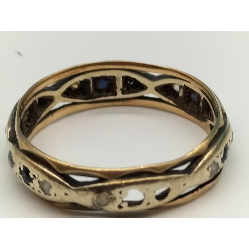 18 - 9ct Gold Band Stone Set Ring (2 Stones Missing), 9ct Gold Ring (Stone Missing), 9ct Mount plus 9ct E... 