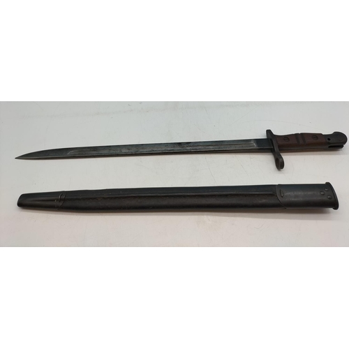 35A - 1917 Remington Bayonet with Sheath. Off Enfield Rifle.