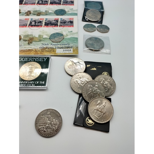 36 - Collection of Commemorative Coins and Stamps.