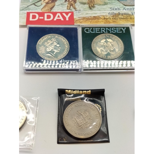 36 - Collection of Commemorative Coins and Stamps.