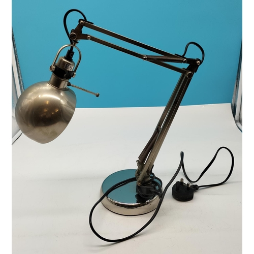 418 - Metal Anglepoise Desk Lamp. W/O. 65cm High.