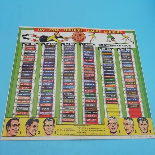 74 - The Lion Football League Ladders 1963 plus Famous Trophies 1960. Both Complete.