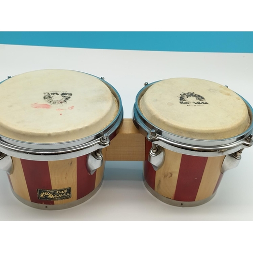 83 - Pair of Bongo Drums. 42cm x 22cm x 16cm.