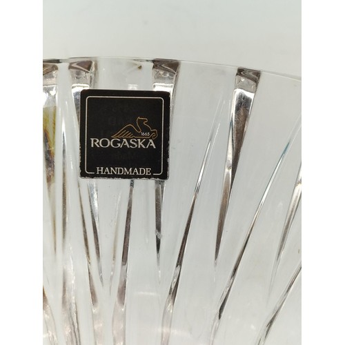 683 - Kosta Boda Glass Tea Light Holder plus Hand Made Rogaska Crystal Bowl. 11cm High, 22cm x 17cm.