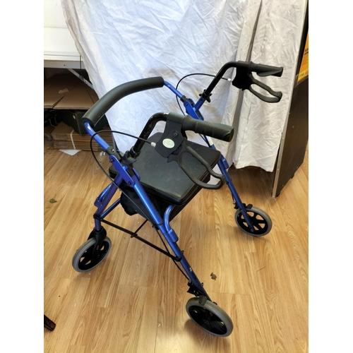 39 - Z-Tec Mobility Walking Aid with Brakes, Seat and Basket. Collection Only.