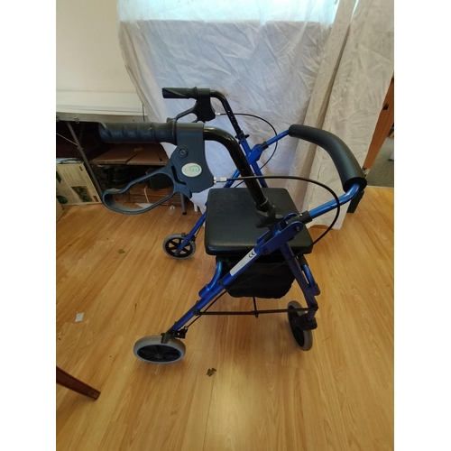 39 - Z-Tec Mobility Walking Aid with Brakes, Seat and Basket. Collection Only.