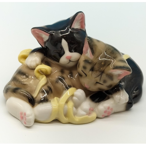 98 - Coalport W and P 'Special Friends' Figure of Kittens. 6cm high x 13cm.