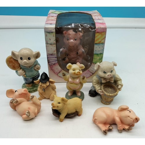 439 - Collection of Pig Figures (8). One Boxed.