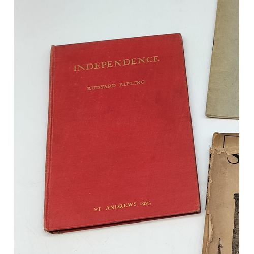 114 - Rudyard Kipling Related Books (3) to include 'Independence' Rectorial Address at St Andrews 1923, St... 