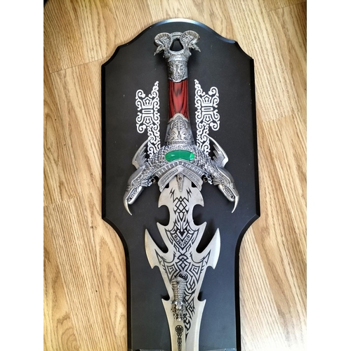 130 - Mounted Fantasy/Warrior Style Sword and Close Combat Knife Set. 100cm Long.