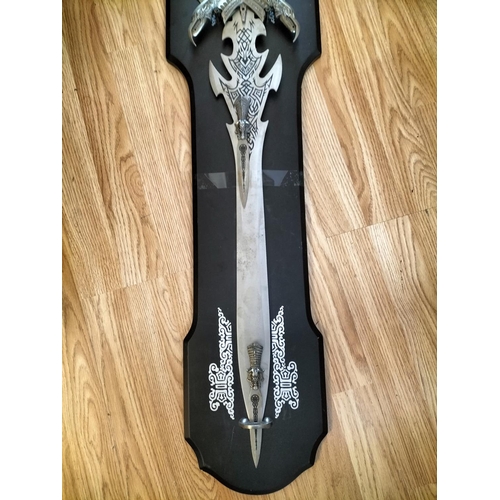 130 - Mounted Fantasy/Warrior Style Sword and Close Combat Knife Set. 100cm Long.