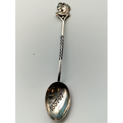 14 - Silver Hallmarked Spoons (3) to include Victoria Coronation Spoon and Caddy Spoon. 41 Grams.