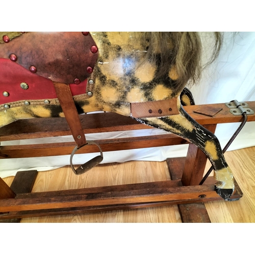 148 - Dapple Rocking Horse. Requires Attention. 90cm High, 107cm x 36cm. Collection Only.