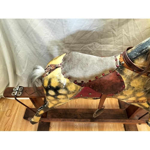 148 - Dapple Rocking Horse. Requires Attention. 90cm High, 107cm x 36cm. Collection Only.